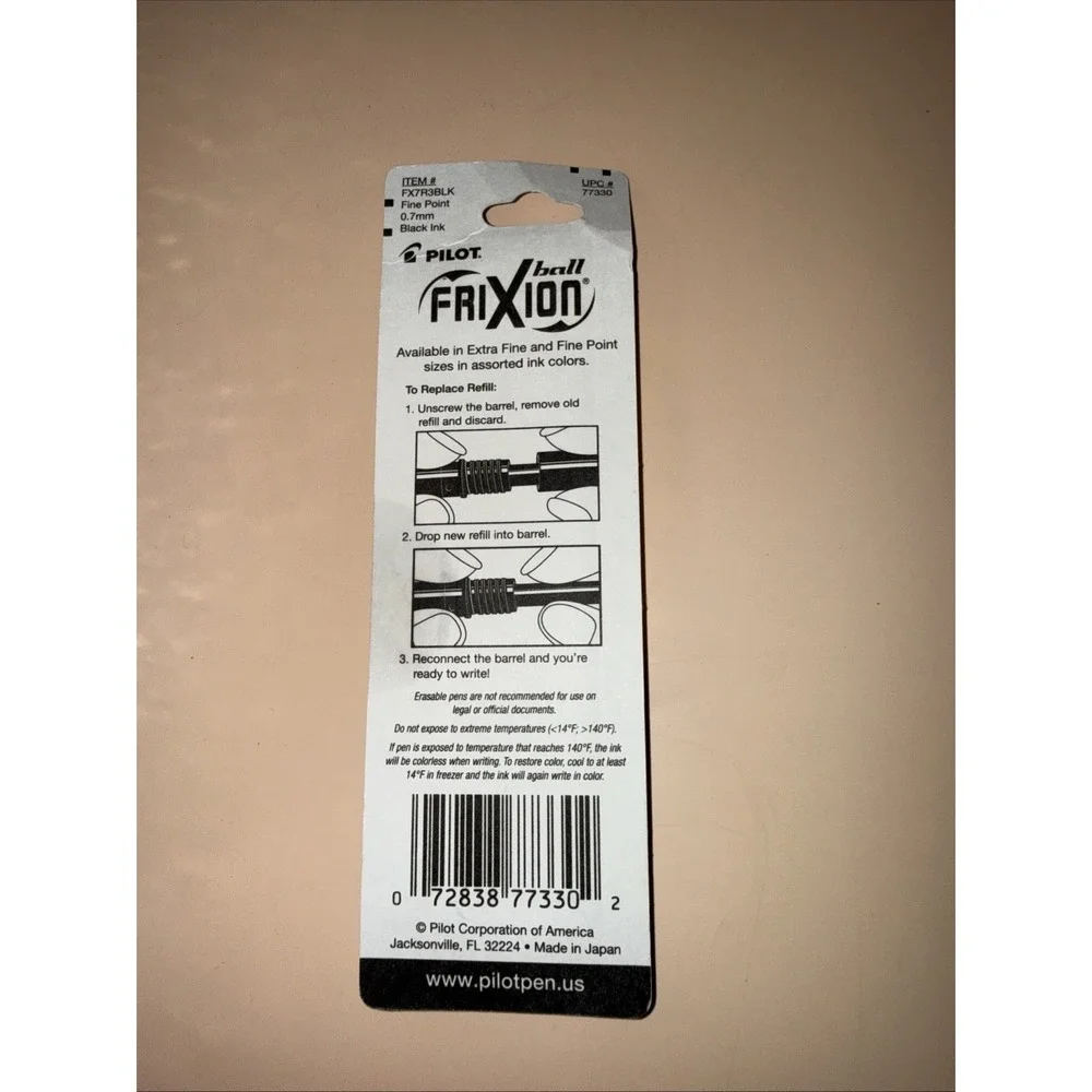 Pilot, Frixion Ball Gel Ink Refills For Erasable Pens, Fine‎ Point 0.7